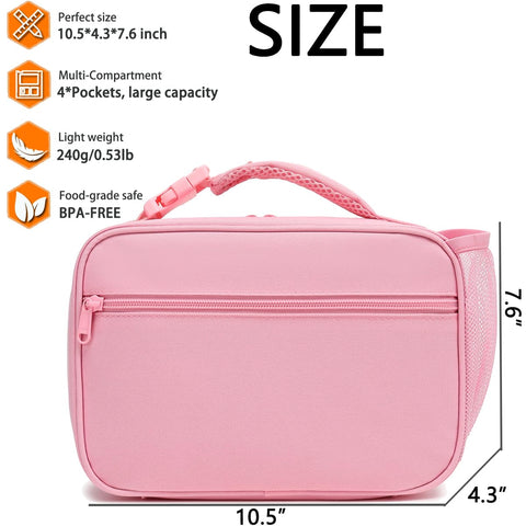 GYEUKHAM lunch bag side mesh pocket holds water bottle for easy access