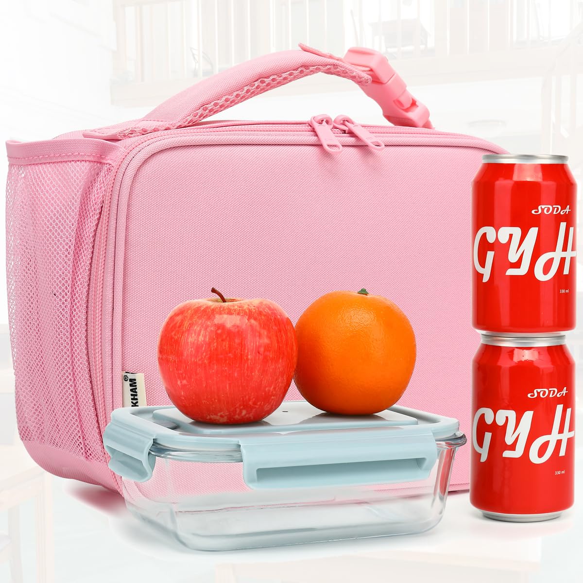 GYEUKHAM pink lunch box ready for daily school, work, and outings
