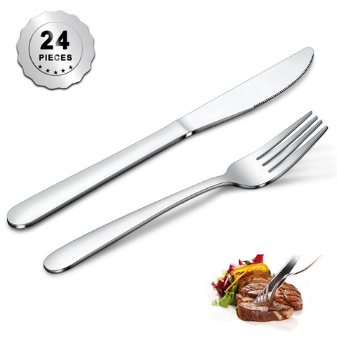 Gymdin 24-piece knife and fork set on table for daily dining
