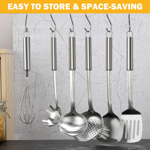 Gymdin 6-Piece Set hanging handle design keeps utensils within easy reach