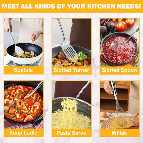 Gymdin 6-Piece Set soup ladle serves generous portions with ease