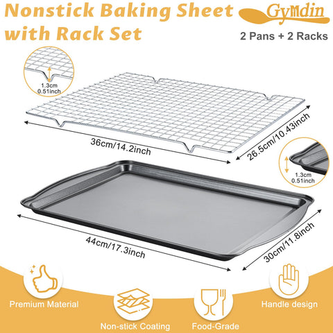 Gymdin carbon steel baking sheet resists warping for reliable roasting.