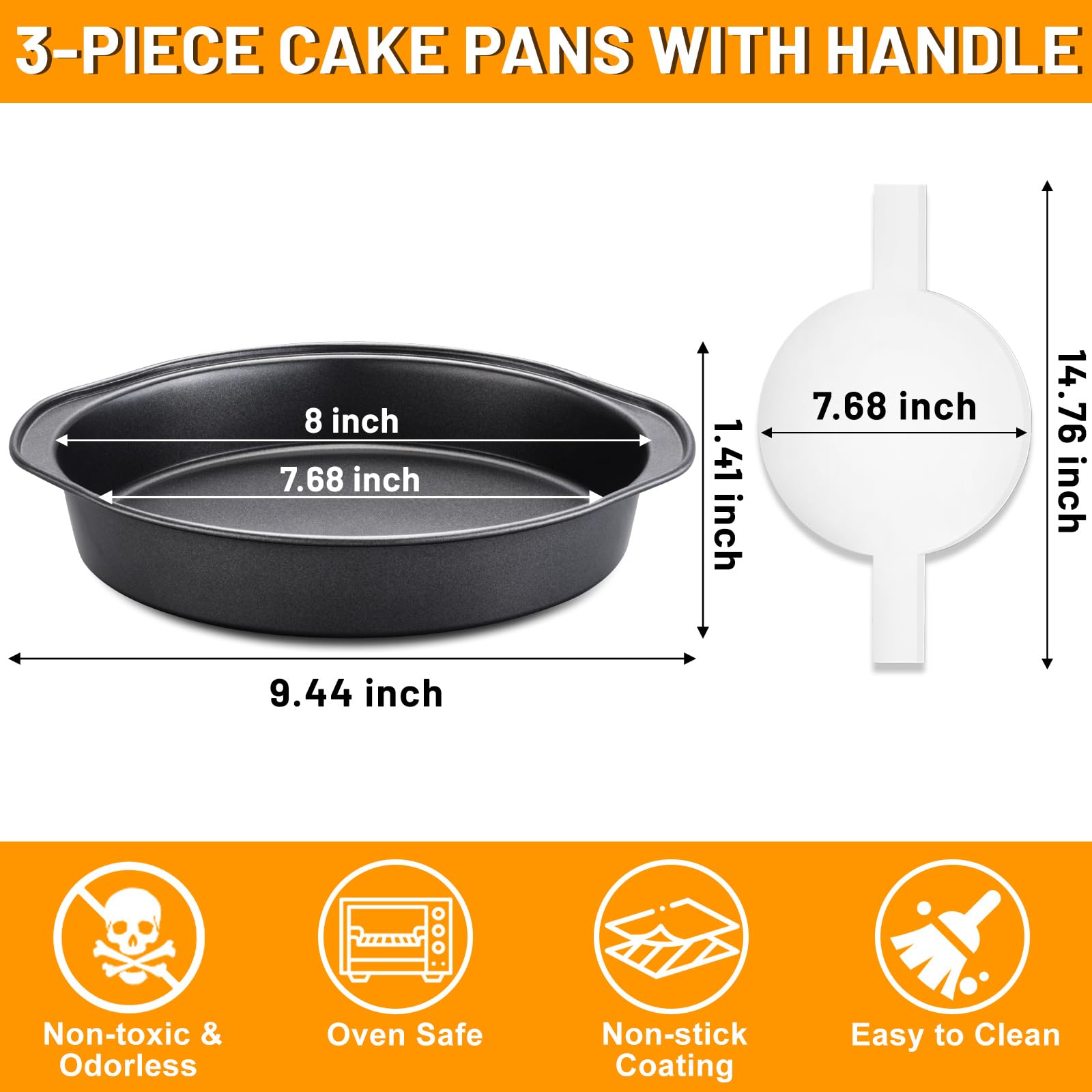 Gymdin carbon steel round pans ensure even heat and consistent browning.