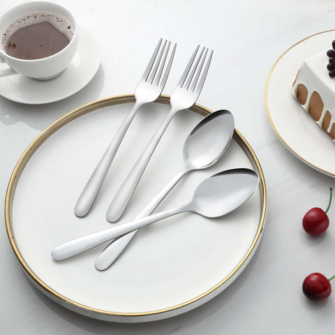 Gymdin classic-design spoons and forks with smooth edges for safe dining