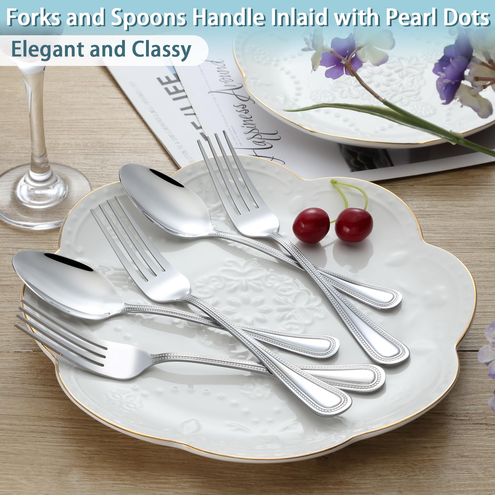 Gymdin 24-piece set for homes, banquets, and restaurant service.