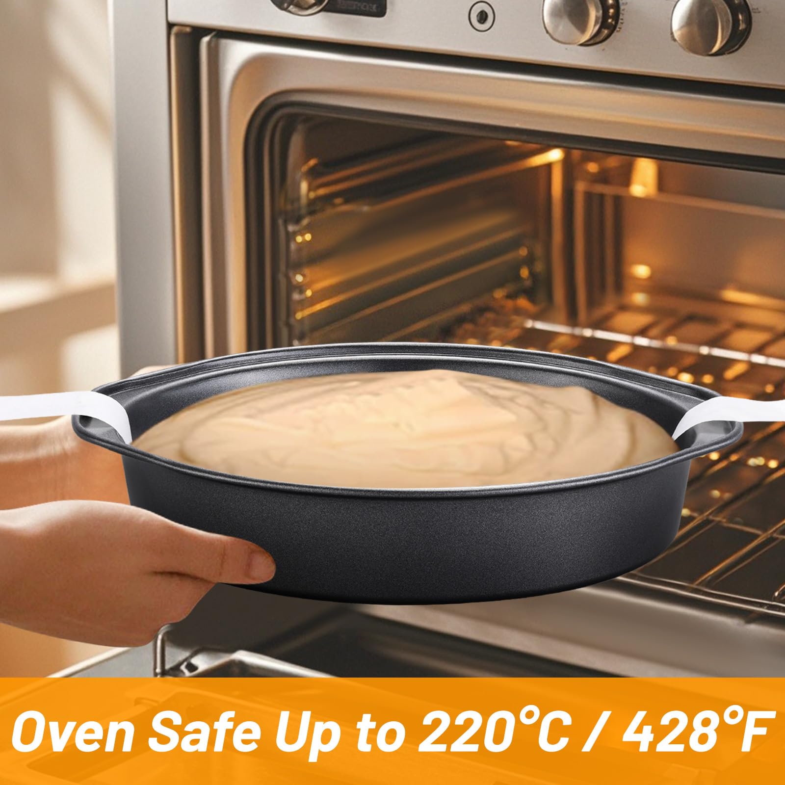 Gymdin ergonomic handles provide a secure, non-slip grip when handling hot pans.
