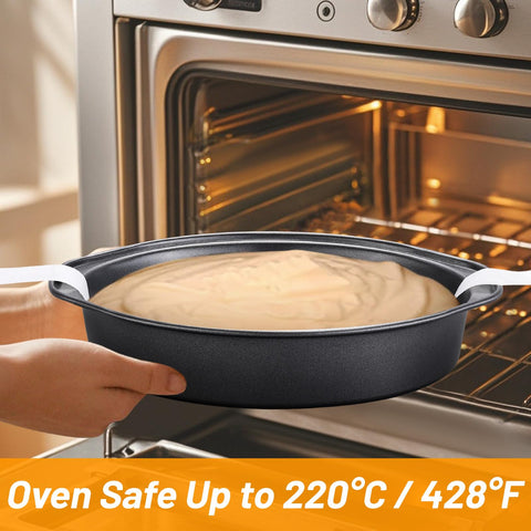 Gymdin ergonomic handles provide a secure, non-slip grip when handling hot pans.