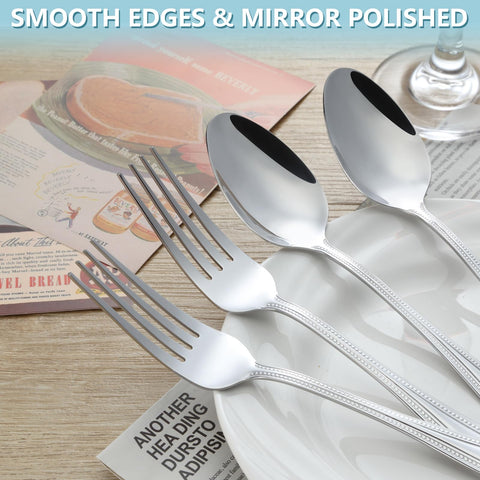 Gymdin mirror-polished stainless steel cutlery resists stains for daily use.