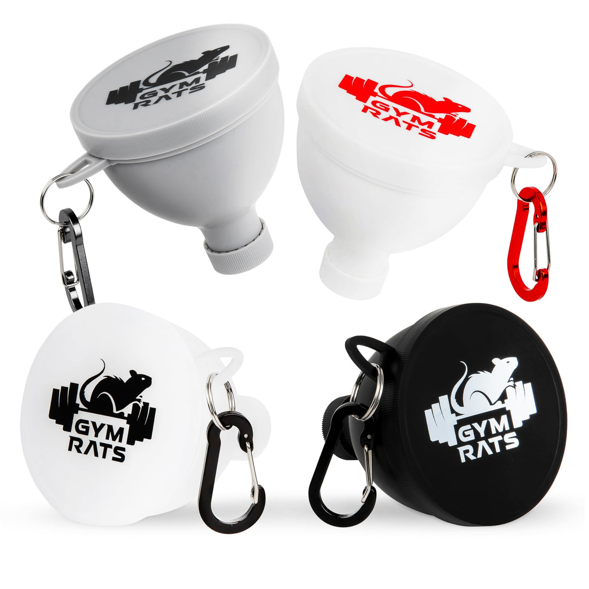 GYM RATS protein funnel travel set with carabiner for easy carry