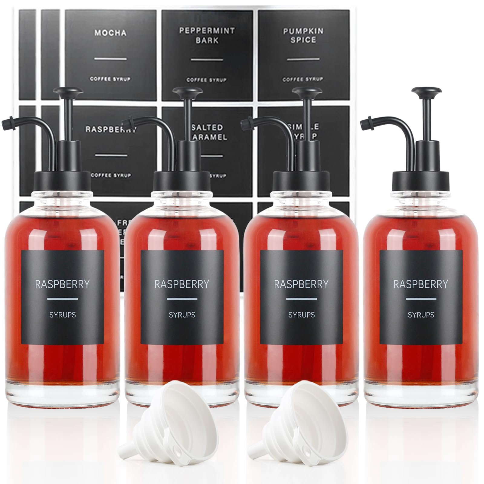 GYOSUGANG glass syrup bottles for clean, precise pouring at home coffee stations.