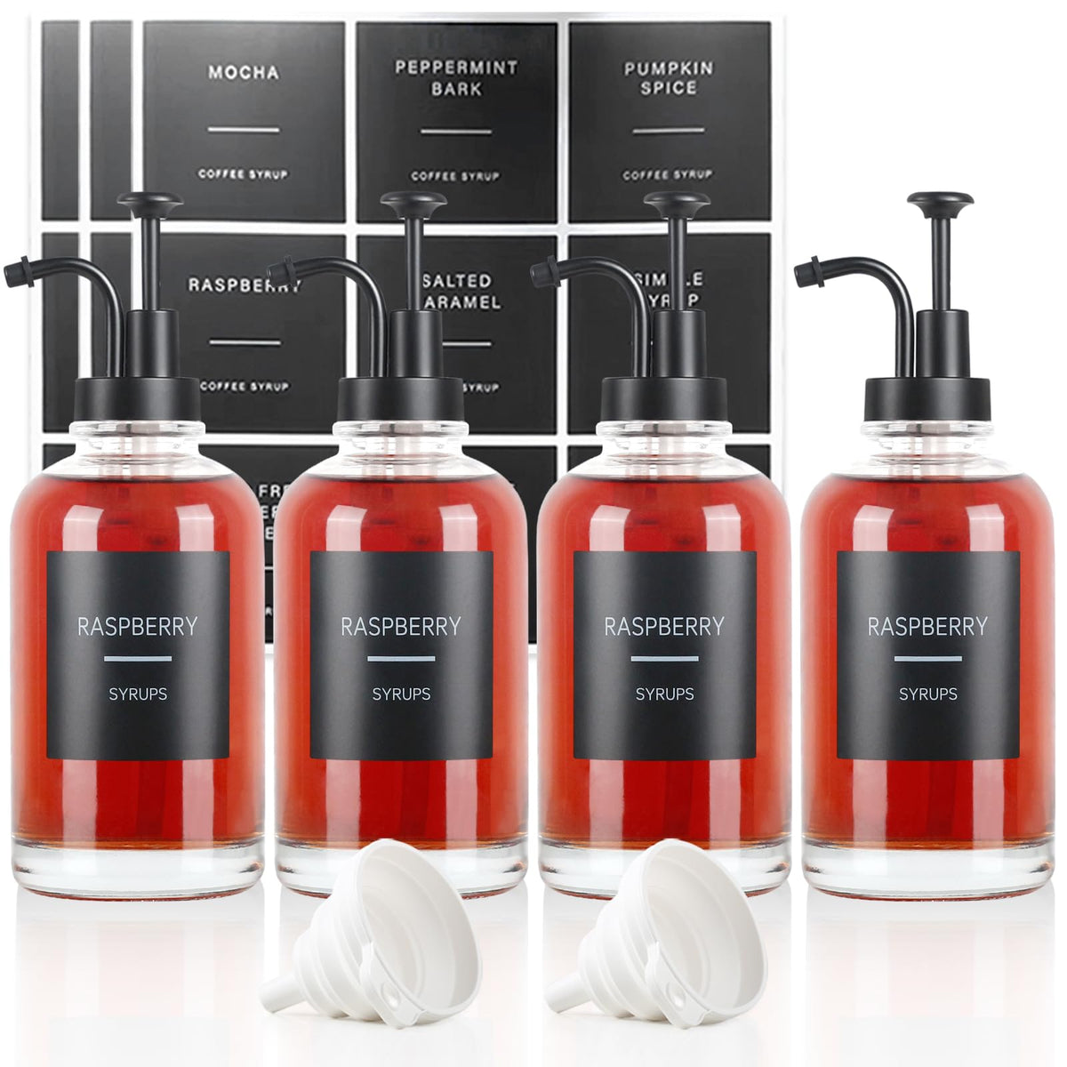 GYOSUGANG glass syrup bottles for clean, precise pouring at home coffee stations.