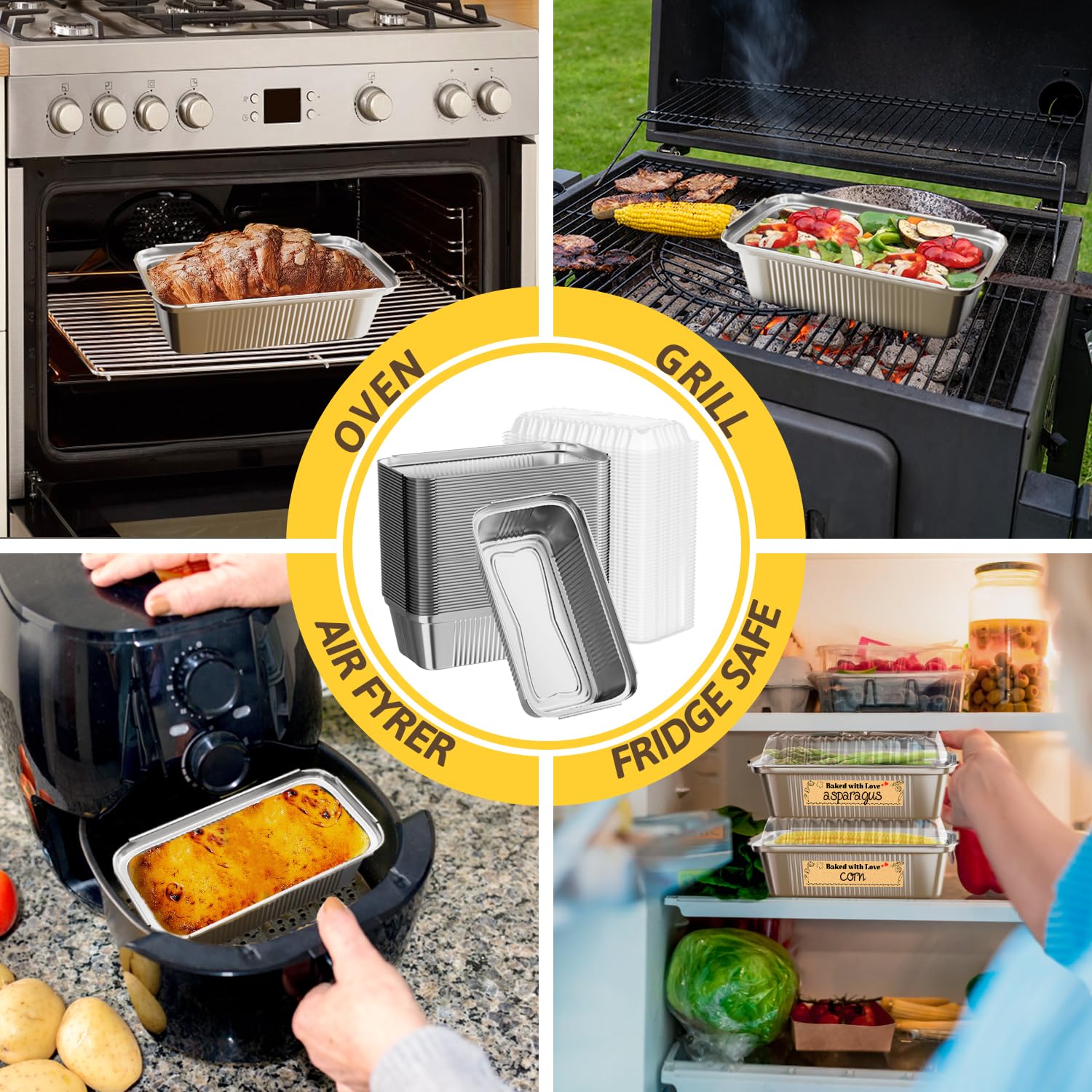 Gyreuni heavy duty aluminum foil pans withstand high heat