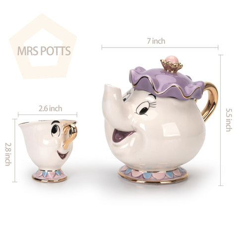 GZHaiTuoSi Mrs Potts teapot glass body showcases clear, toxin-free design.