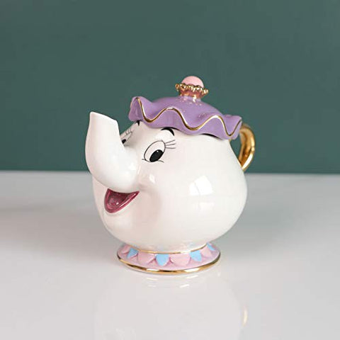 GZHaiTuoSi Mrs Potts teapot infuser close-up shows blooming tea clarity.