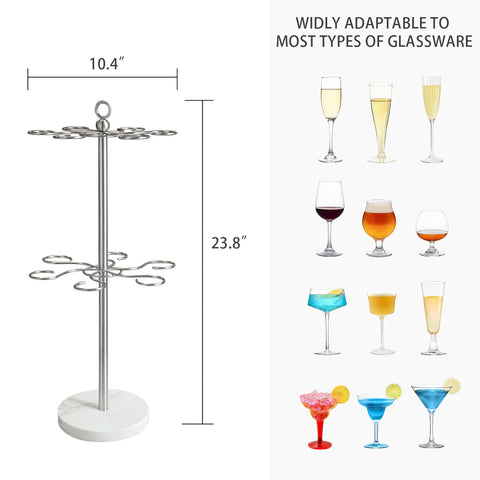 GZILA 1-tier wine glass tree holding six glasses at a compact setup