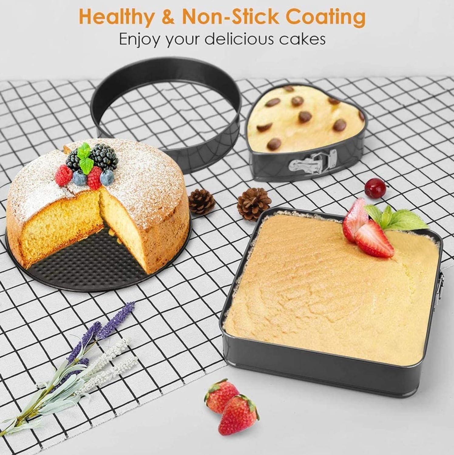 GZMAISULEE square 9-inch pan keeps shapes intact during slicing.