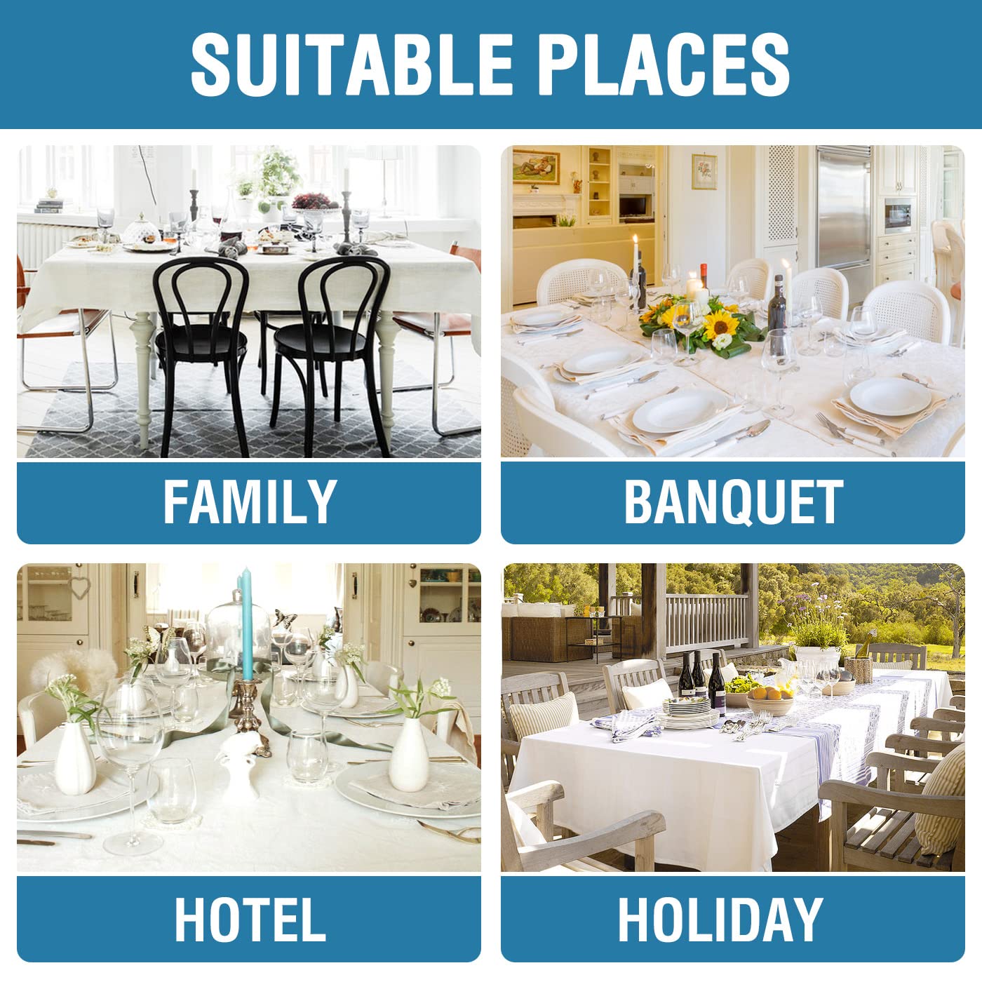 H.VERSAILTEX indoor-outdoor friendly tablecloth supports flexible hosting