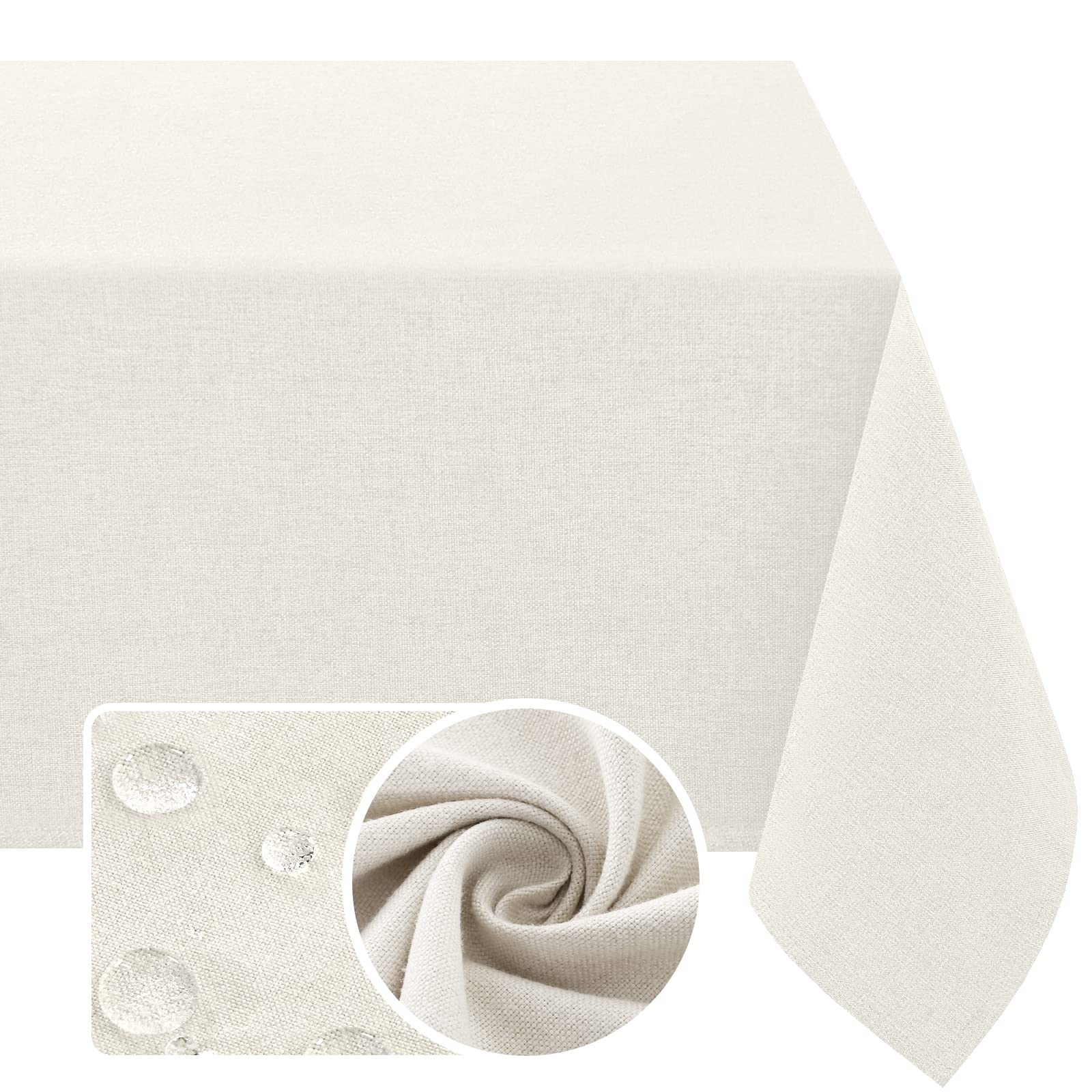 H.VERSAILTEX linen-textured tablecloth 60x84 on dining table for elegant gatherings