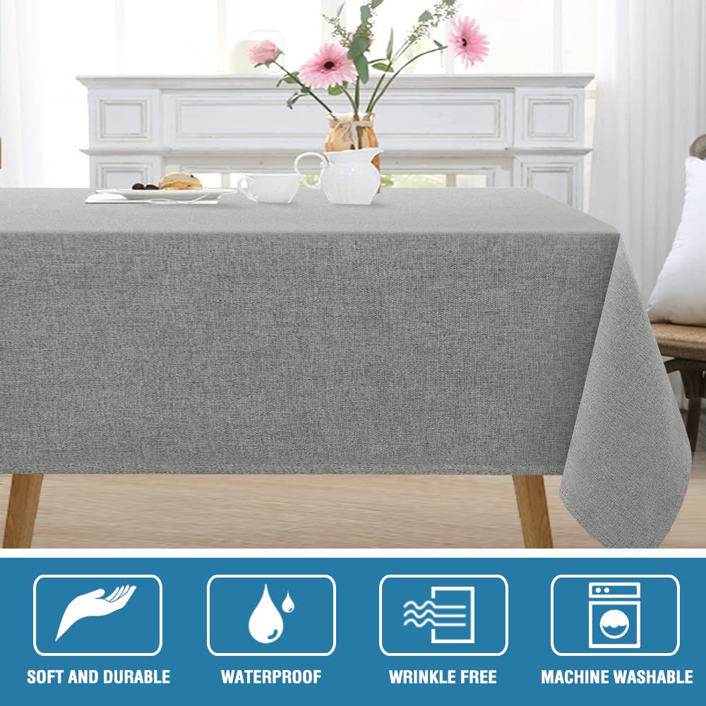 H.VERSAILTEX waterproof tablecloth demonstrates durable spill protection for meals