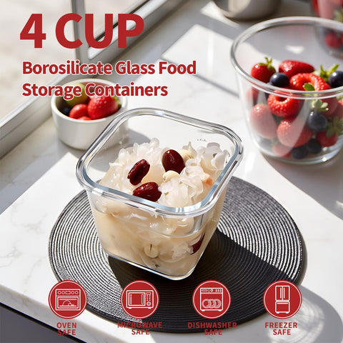 H.JSS WDJS dishwasher-safe glass storage for easy cleaning.