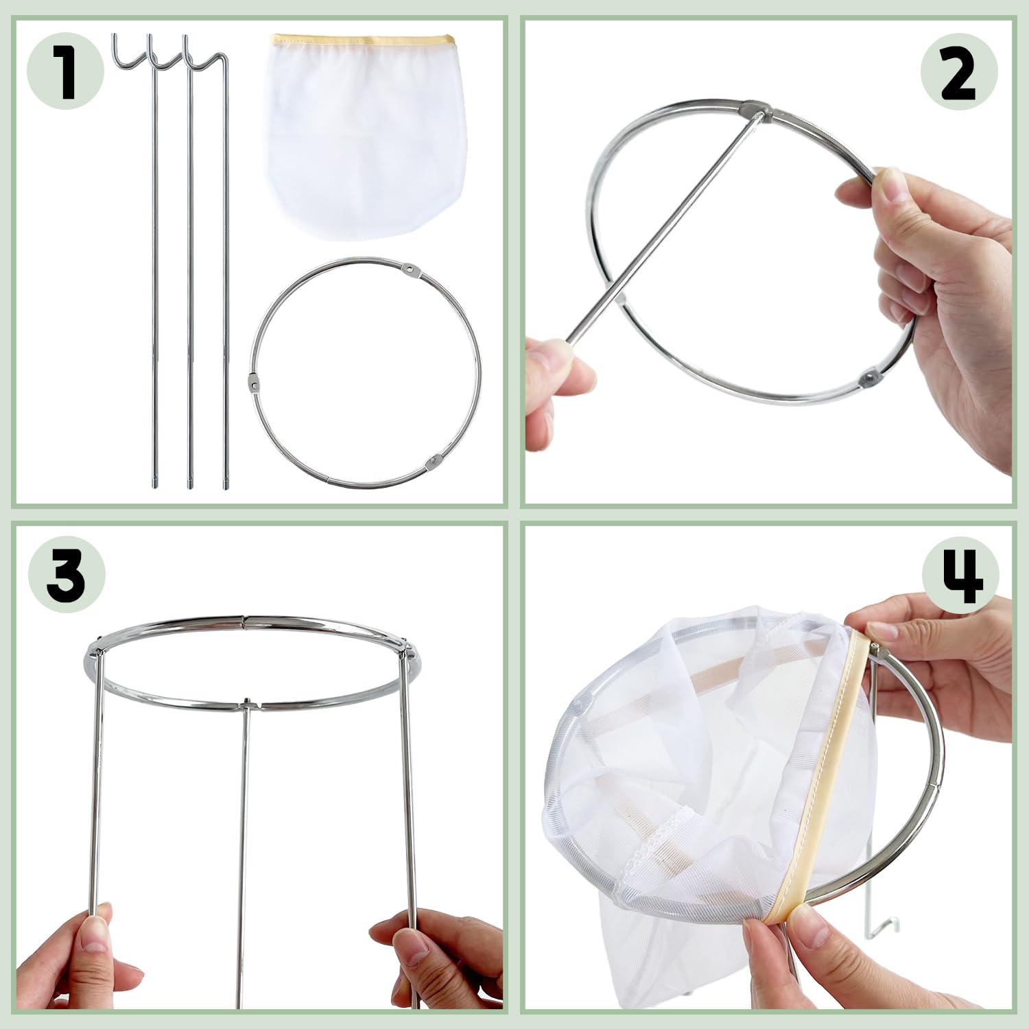 Haawooky stainless steel holder ensures stable setup for jam and jelly making.
