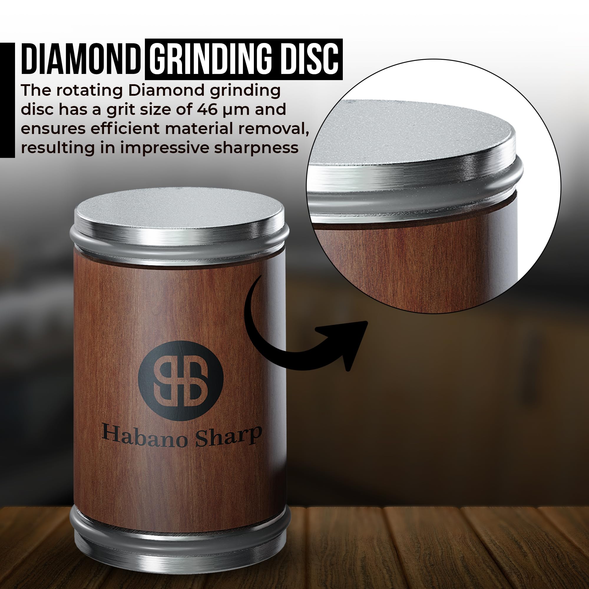 Habano Sharp 15-degree angle setting for fine, razor-like edges