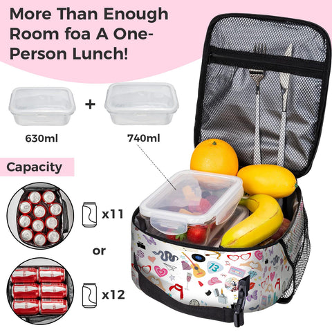 HABITAYGI large 10x8x4 space fits snacks, drinks, and lunches.