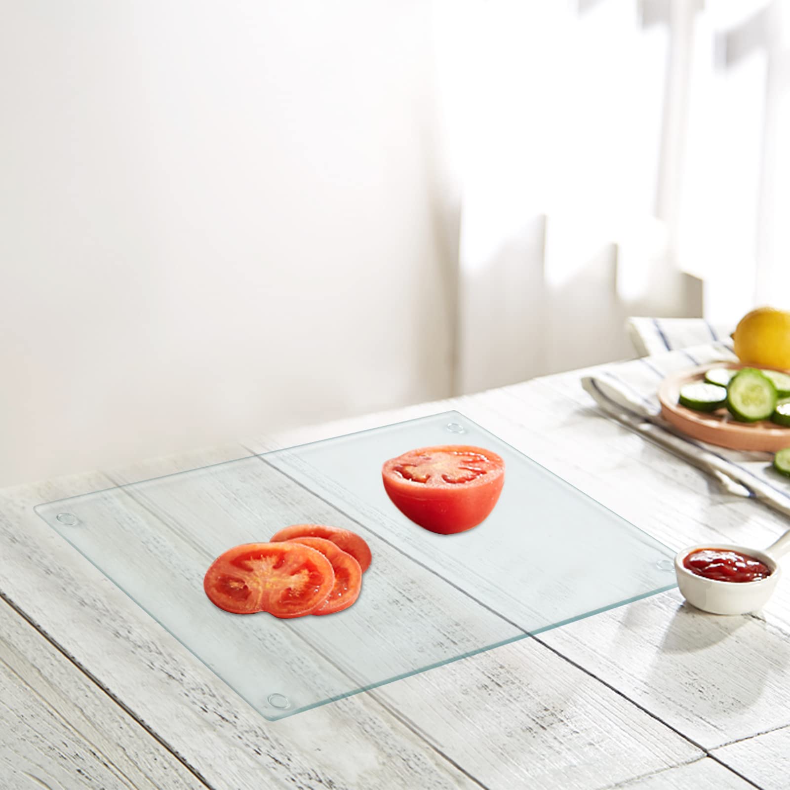 Hacaroa non-slip cutting board protecting counters during heavy chopping.