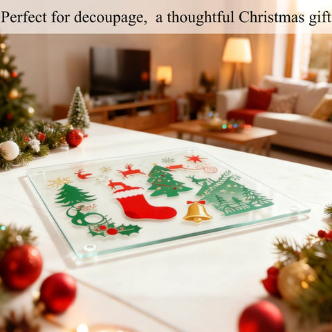 Hacaroa craft mat for decoupage and DIY palettes on a glass board