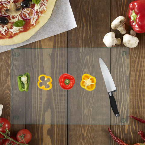 Hacaroa glass tray with rounded edges that doubles as a serving piece.