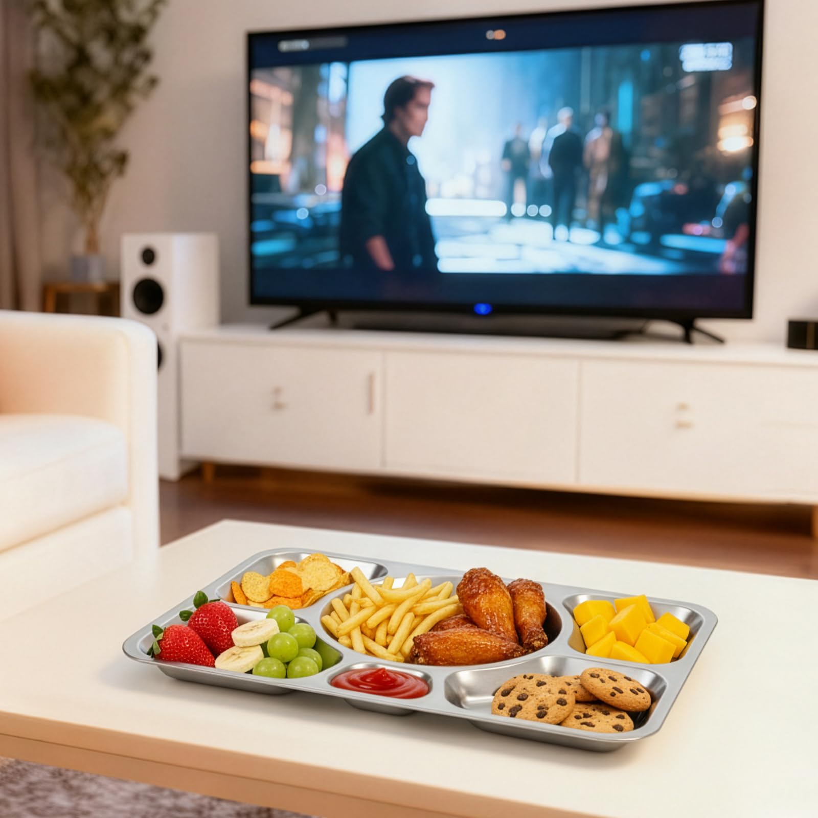 Hacaroa six-section plate keeps sauces separate for picky eaters