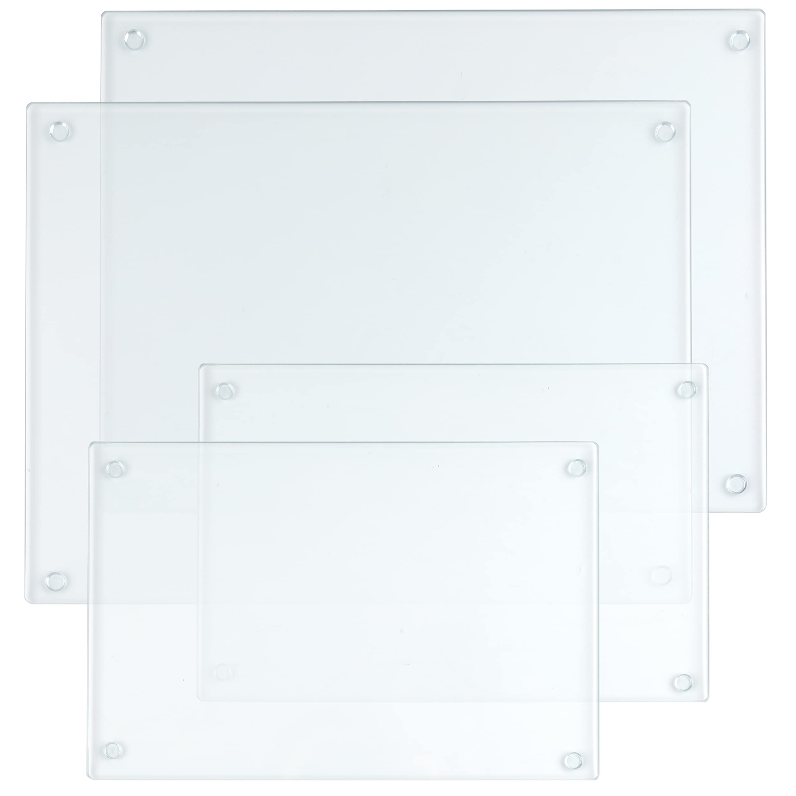 Hacaroa tempered glass cutting board rectangle large on counter for prep and slicing.