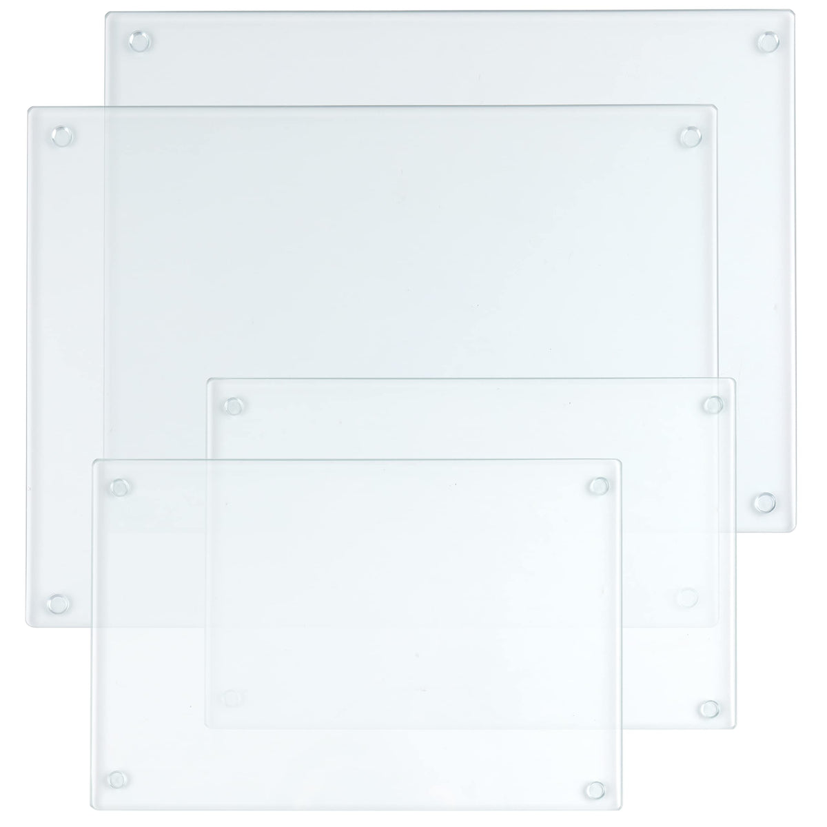 Hacaroa tempered glass cutting board rectangle large on counter for prep and slicing.