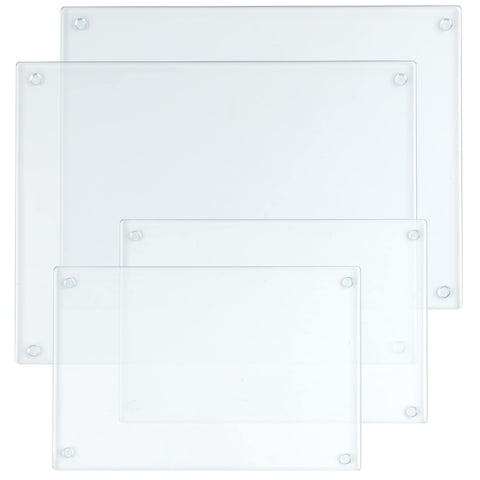Hacaroa tempered glass cutting board rectangle large on counter for prep and slicing.