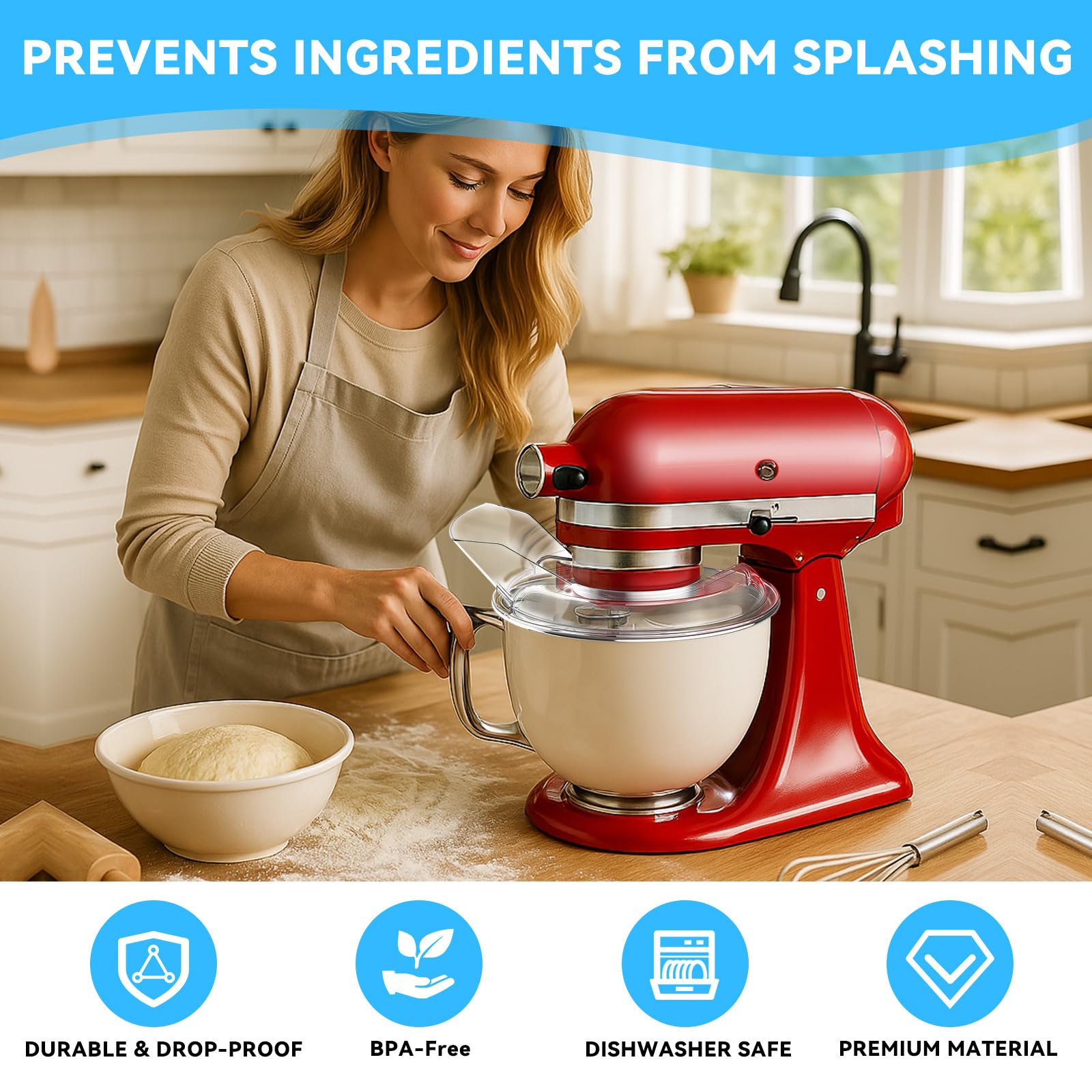 HAEGCKCA pouring shield smooth surface minimizes sticking for easy cleaning.