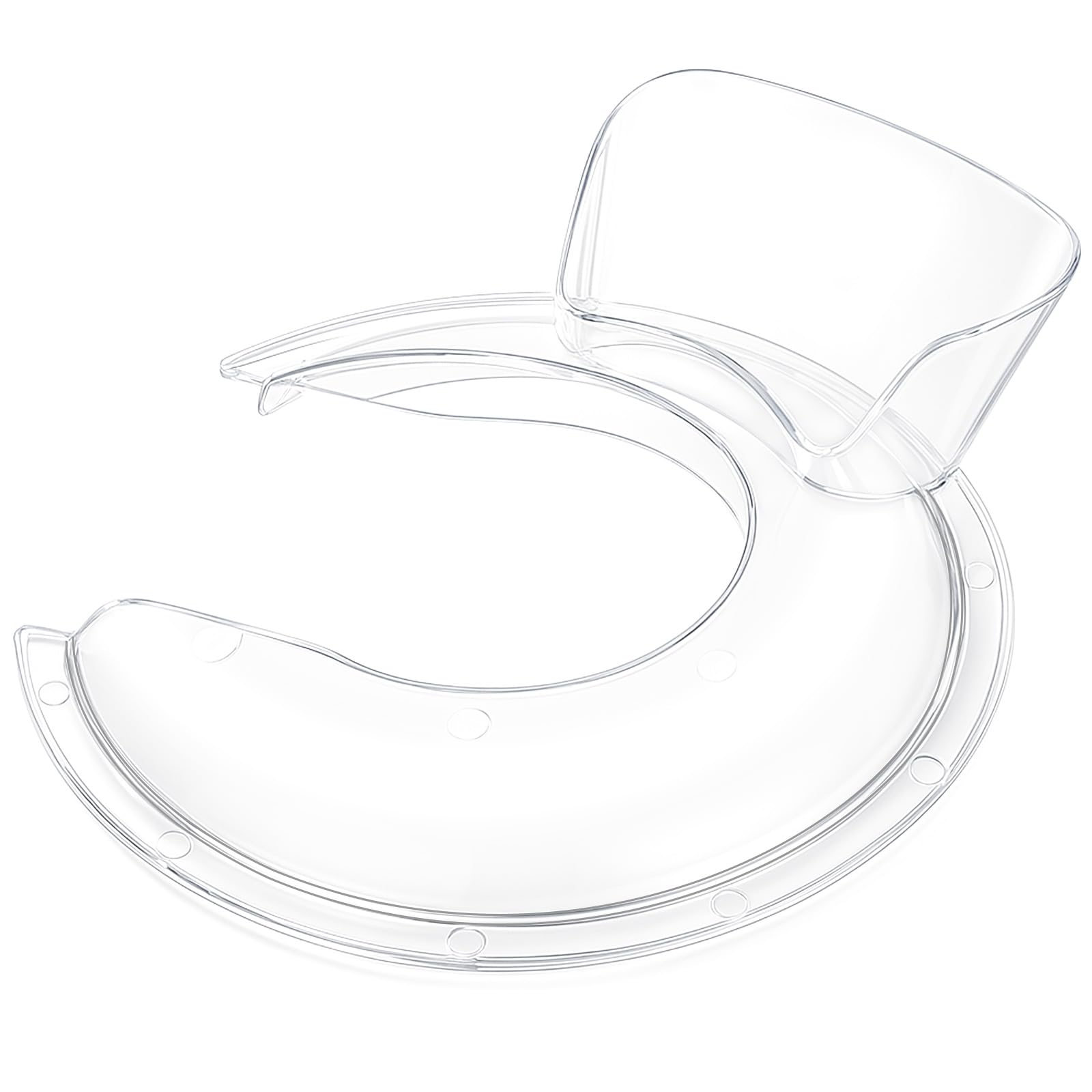 HAEGCKCA pouring shield attached to a KitchenAid mixer for mess-free pouring.