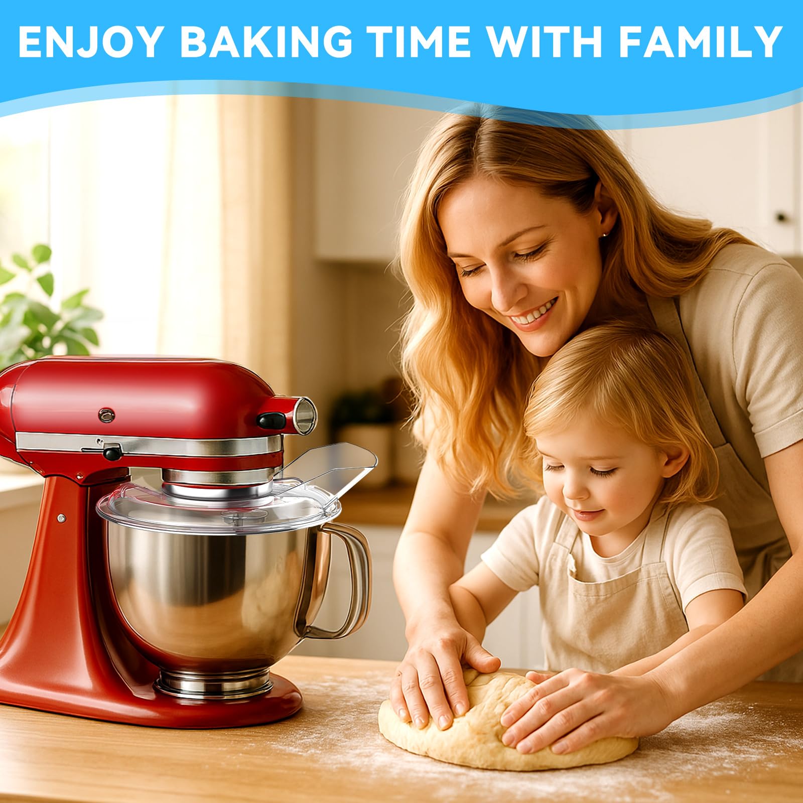HAEGCKCA pouring shield fits KitchenAid bowls and reduces splash during mixing.