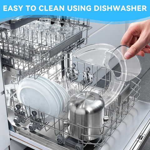 HAEGCKCA pouring shield with pour spout enables seamless ingredient addition.