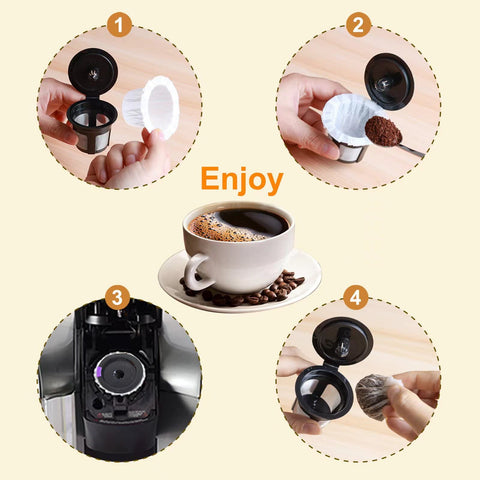 Haetyly 4-pack pods and filters ideal for home and office brewing.