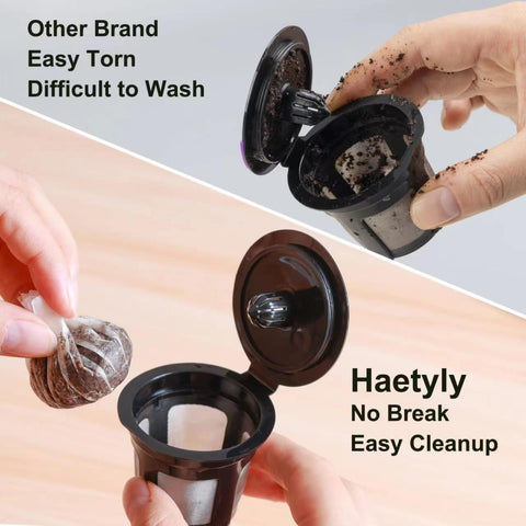 Haetyly disposable filters simplify cleanup and prevent brewing mess.