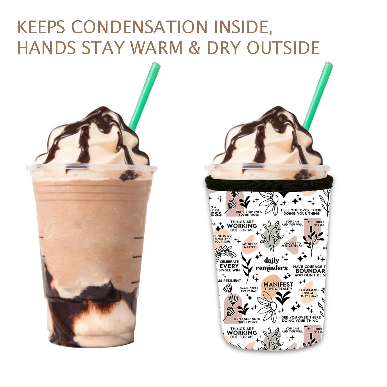 Haevola neoprene sleeve portable on-the-go design for daily beverage use.