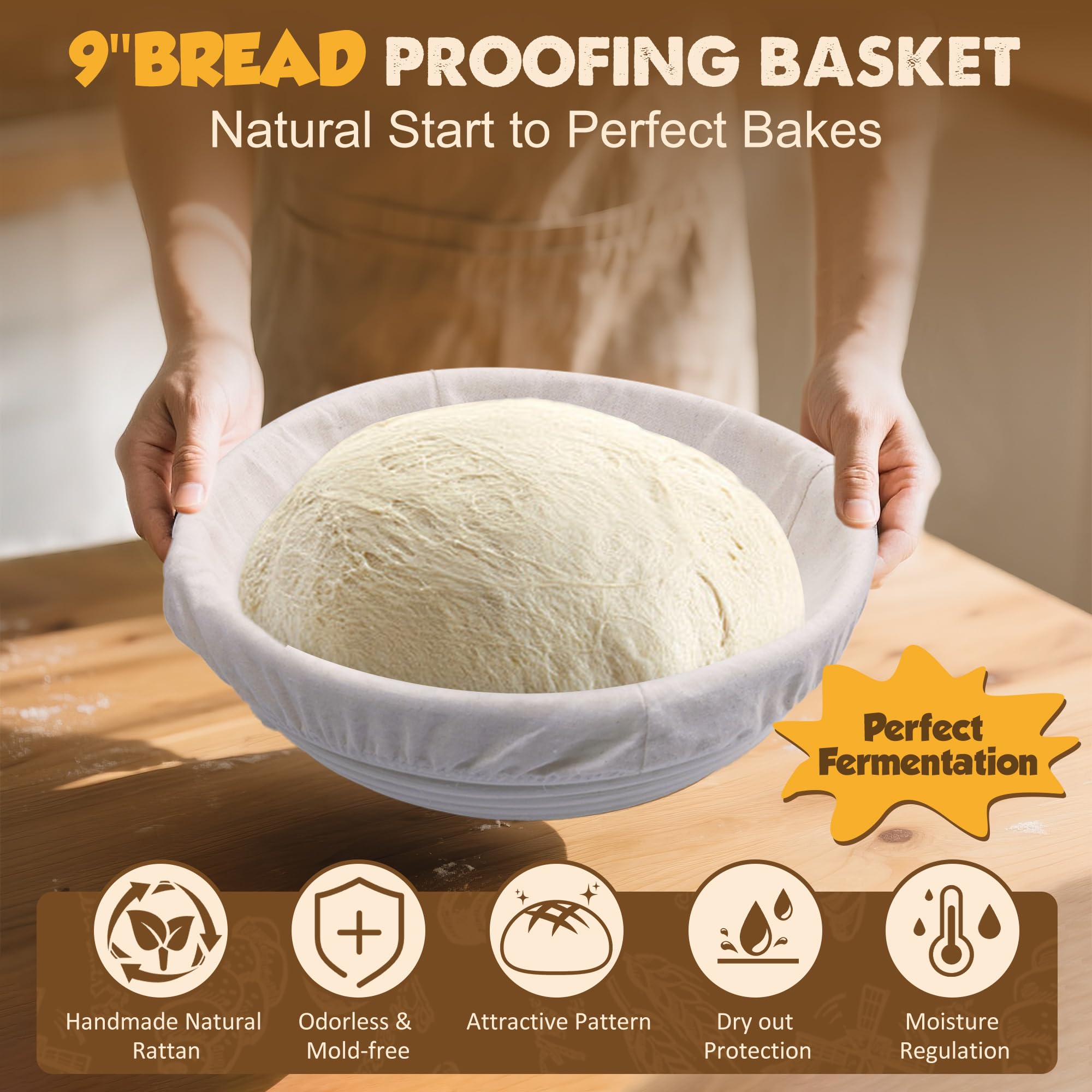 Complete set image featuring accessories for bread making