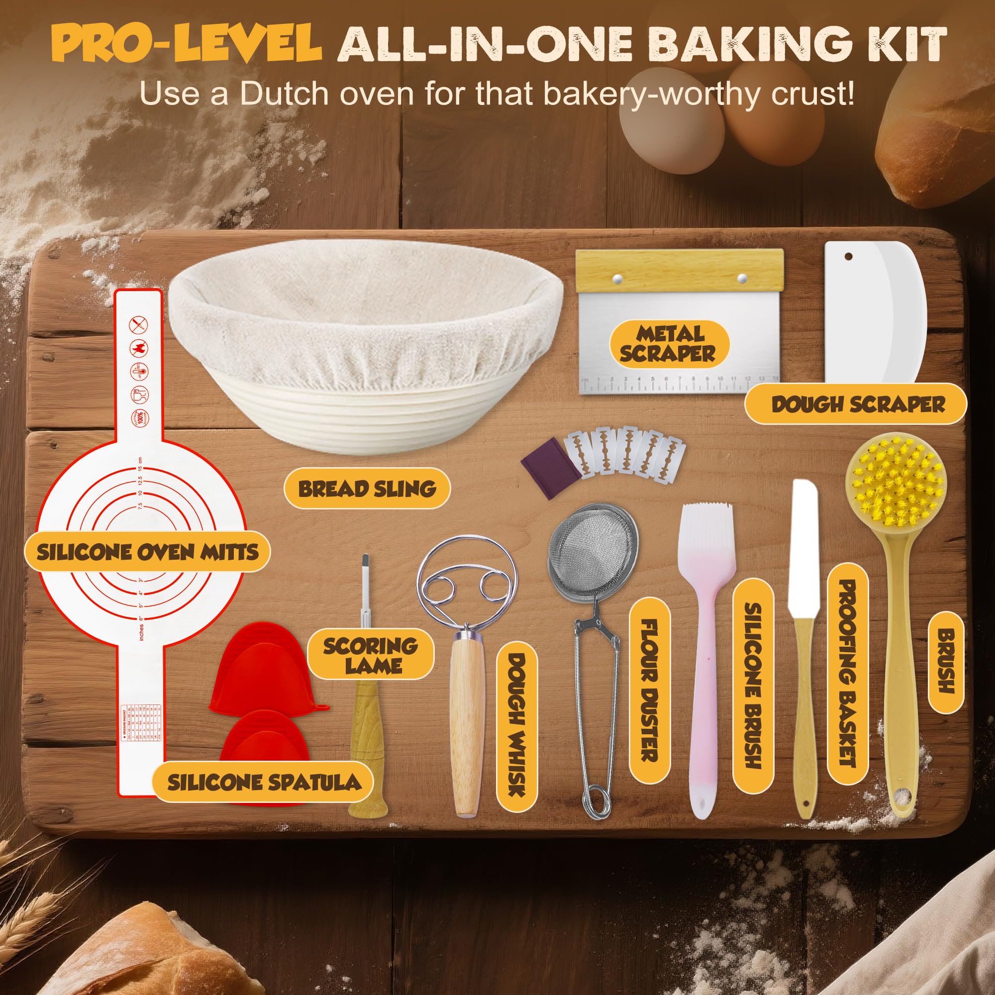 Sourdough starter kit and oven friendly tools with Hafaqen