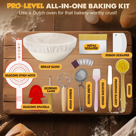 Sourdough starter kit and oven friendly tools with Hafaqen