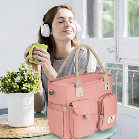 Hafmall 16L pink insulated interior keeps foods fresh longer
