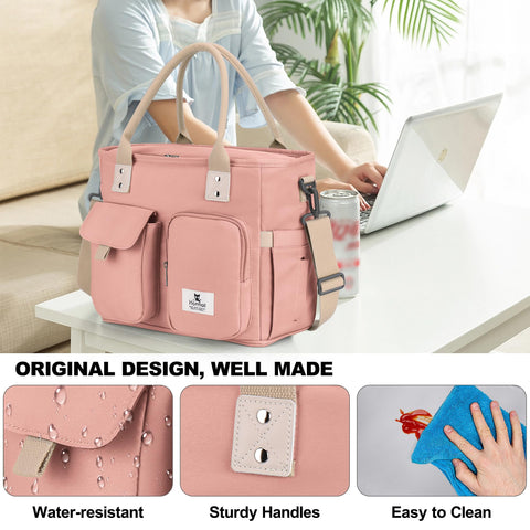 Hafmall pink 16L lunch bag shoulder strap for hands-free carry