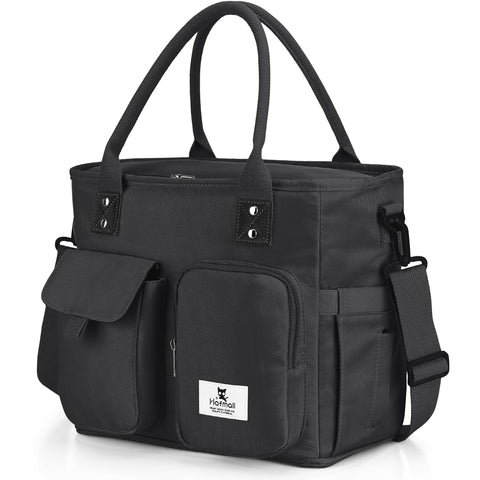 Hafmall large insulated lunch bag with front pocket for organized packing.