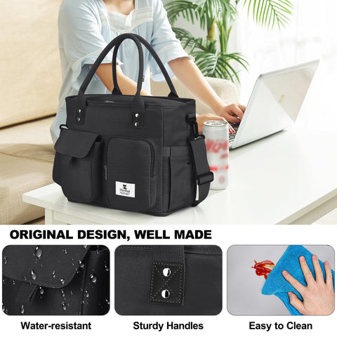 Hafmall water resistant exterior and easy clean interior.
