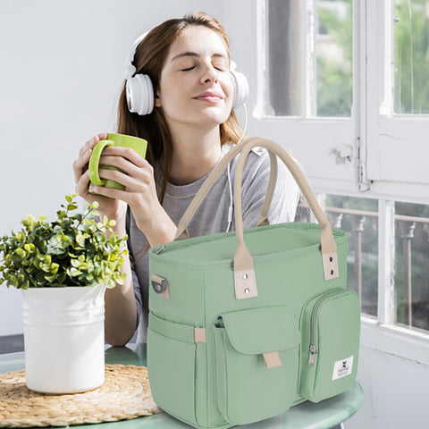 Hafmall large-capacity lunch bag holding multiple containers for meals.