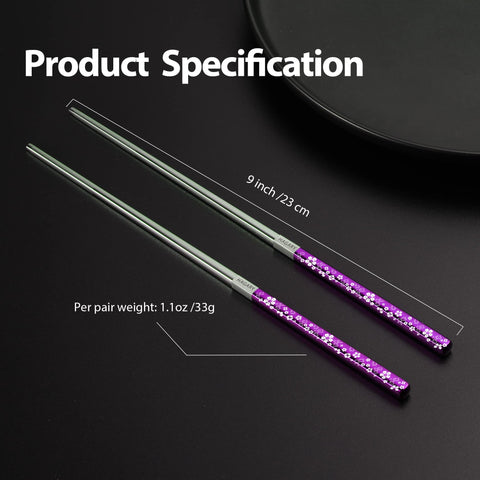 Hagary cherry blossom chopsticks in use with sushi and ramen.